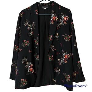Simply Stated medium women's blazer black floral print